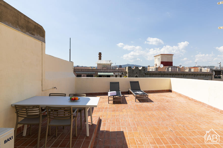 AB Attic Private Terrace Paseo del Born 2145 - Modernes Apartment mit 2 Schlafzimmern und eigener Terrasse im Herzen von El Born - AB Apartment Barcelona