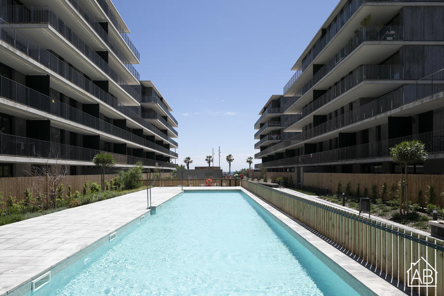 AB Badalona Beach F21-7 - 带私人露台和公共游泳池的 2 卧室公寓，靠近巴达洛纳港口 - AB Apartment Barcelona